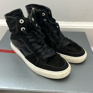 Zadig & Voltaire black leather high tops